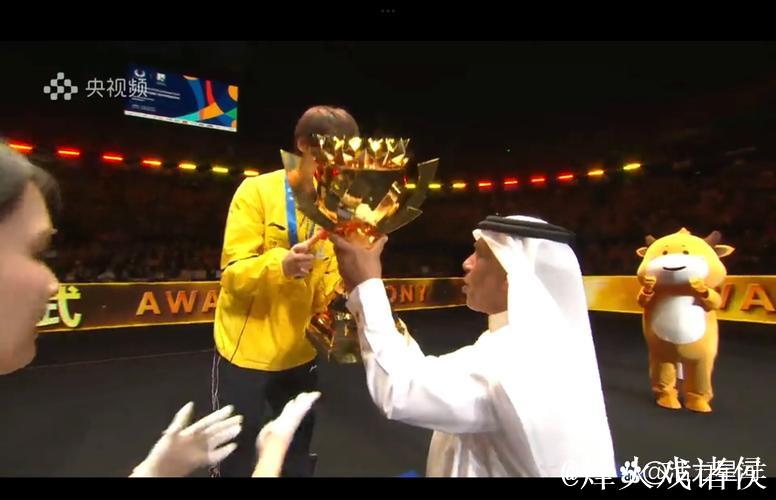 王曼昱奖杯小意外，张本智和惊吓瞬间：颁奖典礼上的幽默时刻